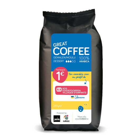 1 SACHET (250g) CAFÉ MOULU CUBZZ - pour des ENFANTS en UKRAINE