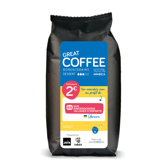 1 SACHET (500g) CAFÉ GRAINS CUBZZ - pour des ENFANTS en UKRAINE