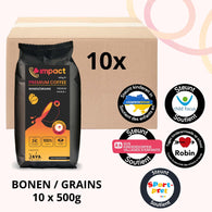 BONEN (PREMIUM) IMPACT-KOFFIE - 1 Doos (10 x 500g)